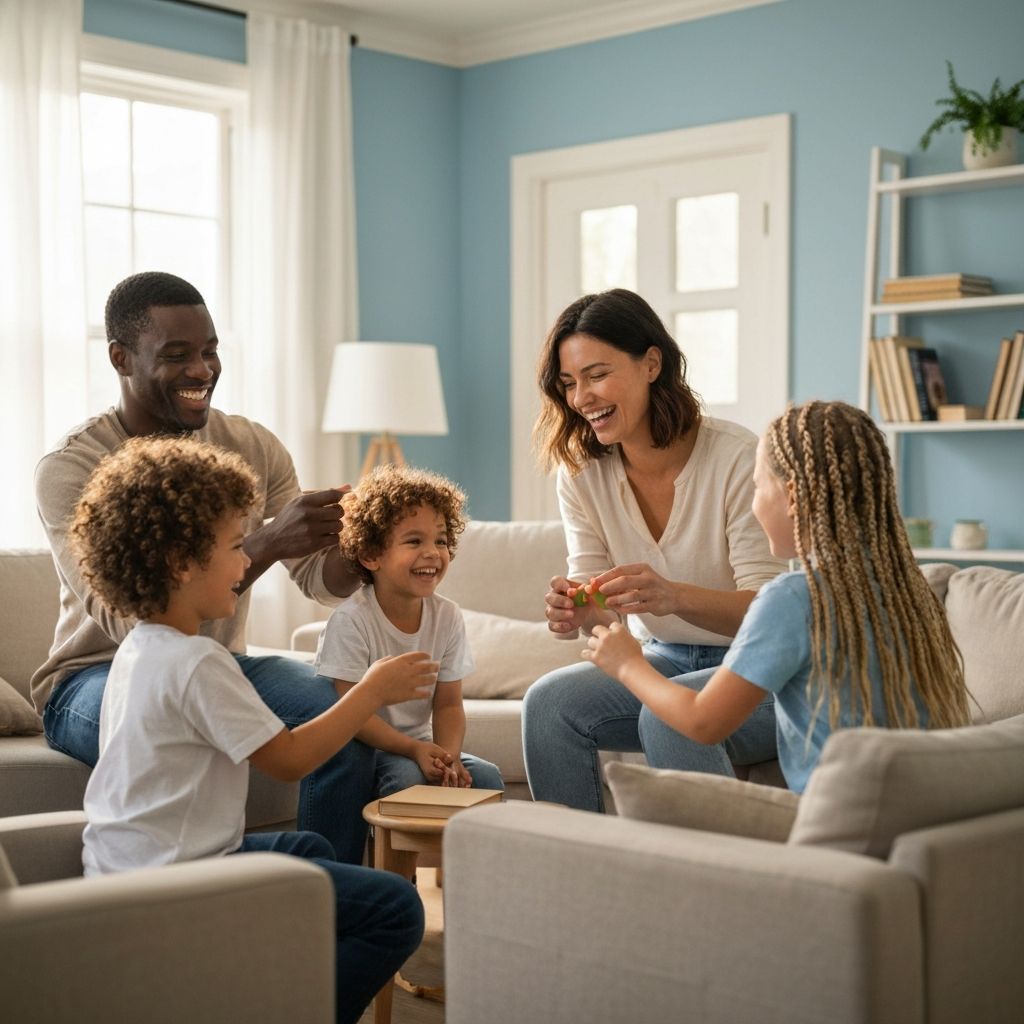 Family in living room