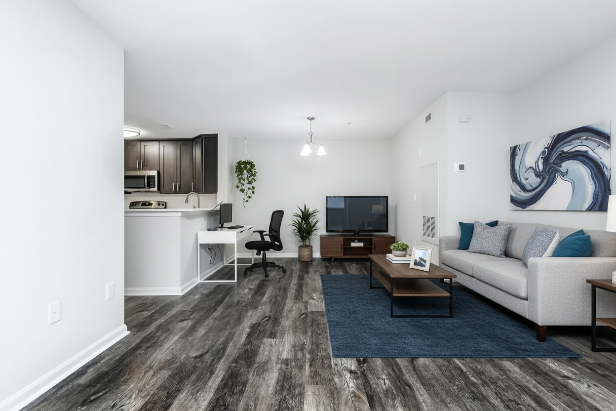 Staged for remote worker with home office